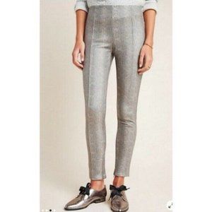 Anthropologie Carbon Snake Print Pull On Zipper Ankle Ponte Legging Pants Sz 29